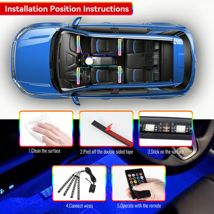 RGB Automotive Atmosphere Decorative Lamp Led Interior Light Strip Car